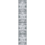 Lansny Modern Abstract Runner Rug 2.6x14, Black Grey White Washable Long Kitchen Runner Non-Slip Soft Hallway Rug Runner Thin Print Faux Wool Carpet for Entryway Bedroom Laundry Room Indoor Home Decor