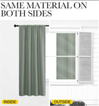NICETOWN Window Curtains Blackout Drapes - Thermal Insulated Solid Rod Pocket Blackout Curtains/Draperies for Living Room (Greyish Green, One Pair, 42 by 36-Inch)