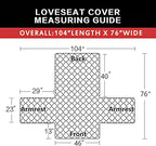 Easy-Going Reversible Loveseat Couch Cover for 2 Cushion Couch Sofa Cover for Dogs Water Resistant Furniture Protector with Foam Sticks Elastic Straps for Pet (Loveseat, Orange/Black)
