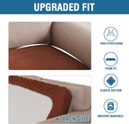 H.VERSAILTEX Velvet Stretch Individual Couch Cushion Cover Plush Slipcover for Loveseat Sofa Furniture Protector Seat Cover (1 Piece Loveseat Cushion Cover, Rust)