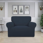Easy-Going Stretch Oversized Chair Sofa Slipcover 1-Piece Couch Sofa Cover Furniture Protector Soft with Elastic Bottom for Kids Spandex Jacquard Fabric Small Checks Dark Blue