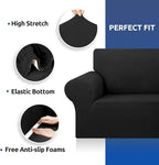 KEKUOU Stretch Chair Sofa Slipcover, Single Couch Cover,Black