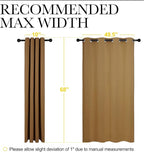 NICETOWN Sleek Blackout Curtains 68 inches Length for Windows, Noise Reducing and Block Draft Panels for Door Doorway Laundry Office Luxury Decor Theme (2 Panels, Gold Brown, W55 x L68 -Inch)