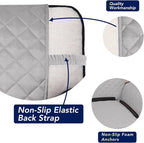 PureFit Reversible Quilted Sofa Cover, Water Resistant Slipcover Furniture Protector, Washable Couch Cover with Non Slip and Elastic Straps for Kids, Dogs, Pets (XX Large, Light Gray/Light Gray)