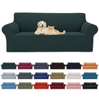 Cupuamon 2026 New Stretch Oversized Sofa Slipcovers Couch Sofa Cover for 4 Seater Furniture Protector Covers with Elastic Bottom Jacquard Fabric Small Checks for Pets, Kids - Hunter