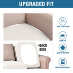 H.VERSAILTEX Super Stretch Individual Seat Cushion Cover Sofa Covers Couch Cushion Covers Slipcover Sets Thick Jacquard Textured Twill Fabric (3 Piece Sofa Cushion Covers, Porcelain White)