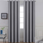 Yakamok Grey Room Darkening Curtains 52x90 inch Gray Grommet-Living Room