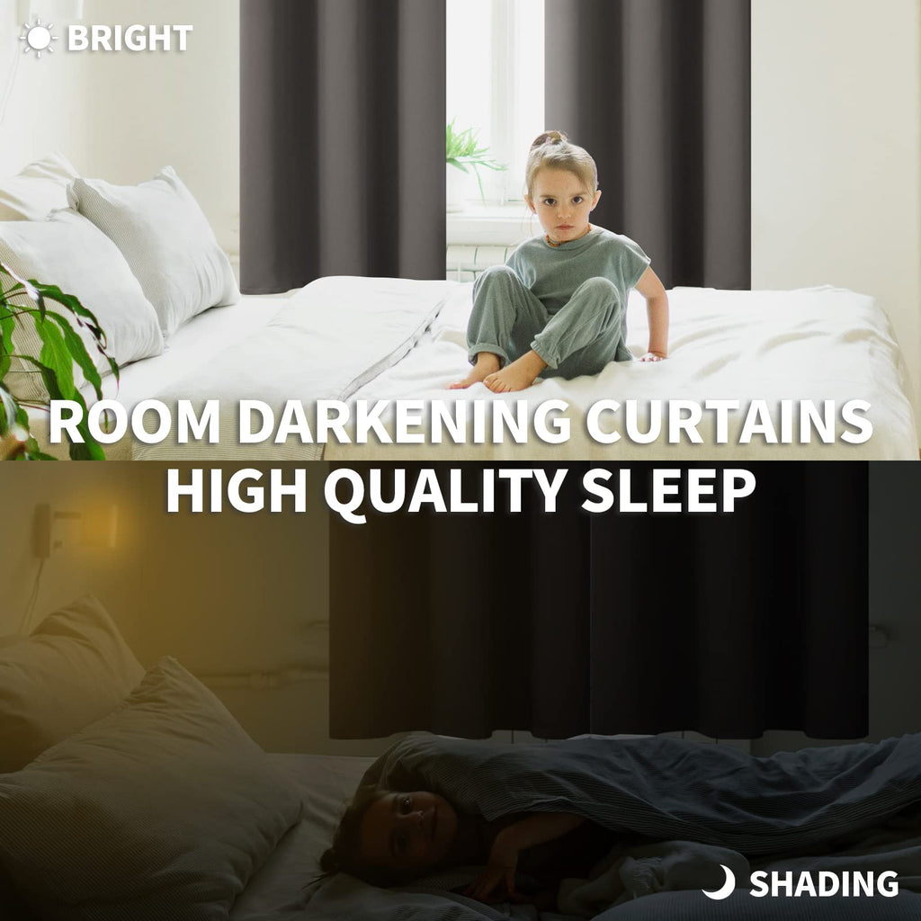 BGment Grey Blackout Curtains for Bedroom 69 Inch Long - 2 Panels