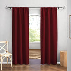 RYB HOME Blackout Curtains for Bedroom 84 inches Long 2 Panels Set, Privacy Thermal Insultaed Sunlignt Heat Blocking Drapes for Nursery Rental Room, Width 42 by Length 84, Burgundy Red