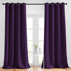 NICETOWN Blackout 102 inch Curtains for Living Room, Grommet Thermal Insulated Room Darkening Curtains for Bedroom/Living Room, 2 Panels, W52 x L102, Royal Purple
