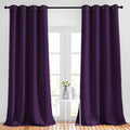 NICETOWN Insulated Curtains Blackout Draperies - Window Treatment Royal Purple Blackout Eyelet Top Curtains/Panels for Bedroom/Living Room Window, 95 inches Long, 2 Panel Set