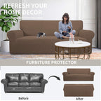 Easy-Going Stretch Oversized Chair Slipcover with Arm Washable Brown