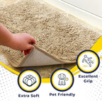 Muddy Mat® | Super Absorbent Door Mat Indoor, Microfiber Quick Dry Chenille Entryway Rug, Non-Slip Front Door Mat, Indoor Mats for Entryway, Machine Washable Pet Rug, Beige XXL 60"X48"