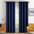 MIULEE Navy Blue Blackout Bedroom Curtains Drapes 84 Inch Long 52"x84"
