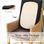 Newwiee Set of 4 Stretch Patio Cushion Covers Sofa Couch Seat Chair Slipcovers Cushion Cover Replacement Furniture Protector for Pets Washable(Black,Back Cover,Solid)