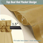 Gold Sheer Curtains 84 Inches Long 2 Panels, Elegant Airy Transparent Light Filtering Window Curtains, Window Drapes for Living Room Bedroom, Top Dual Rod Pocket Design, 2x42Wx84L Inches