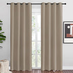 NICETOWN Taupe Blackout Curtains 86" Long, 55" Wide, 2 Pieces for Office, Dining, Guest Room - Sound Reducing, Heat and Cold Block Panels for Modern Decorative