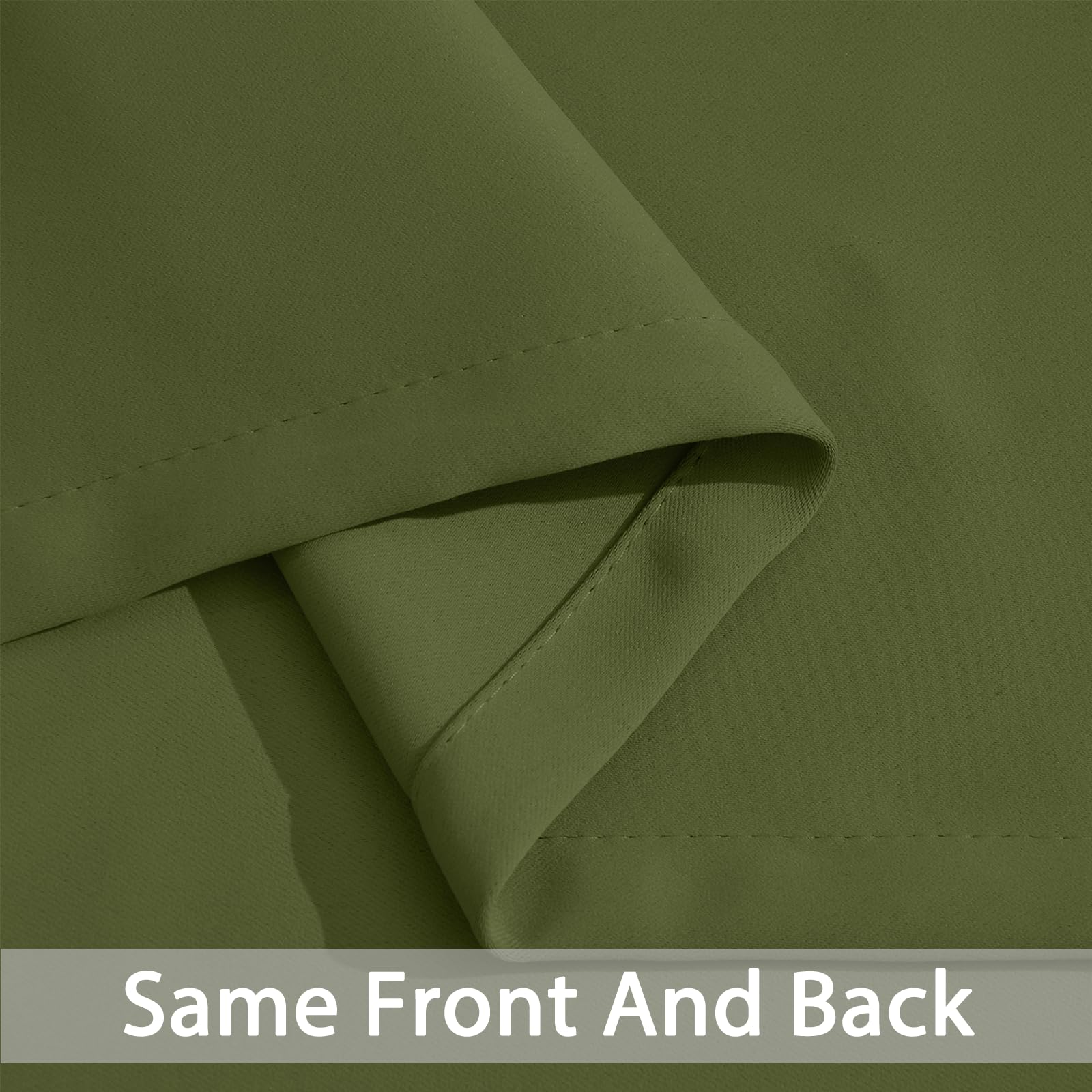 Yakamok Blackout Curtains 38x84 inch Olive Green Thermal Drapes-Bedroom
