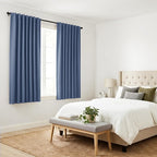Pony Dance Blackout Curtains Thermal Insulated Window Treatment Panels Room Darkening Shade Drapes for Living Room Back Tab/Rod Pocket Bedroom Draperies, 34 x 72 Inch, Blue Haze, 2 Panels