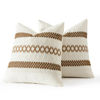 MIULEE Set of 2 Coco Brown Boho Decorative Pillow Covers 18x18 Inch
