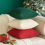 MIULEE Corduroy Decorative Throw Pillow Covers 18x18 Dark Green Pack of 2