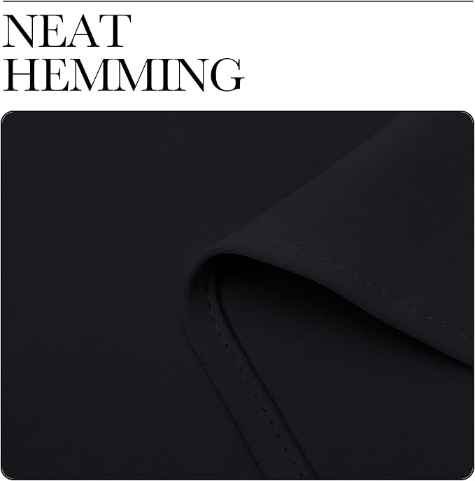 NICETOWN Living Room Blackout Curtains and Drapes, Black Solid Thermal Insulated Grommet Blackout Drapery Panels for Window (2 Panels, 34 inches Wide by 63 inches Long, Black)