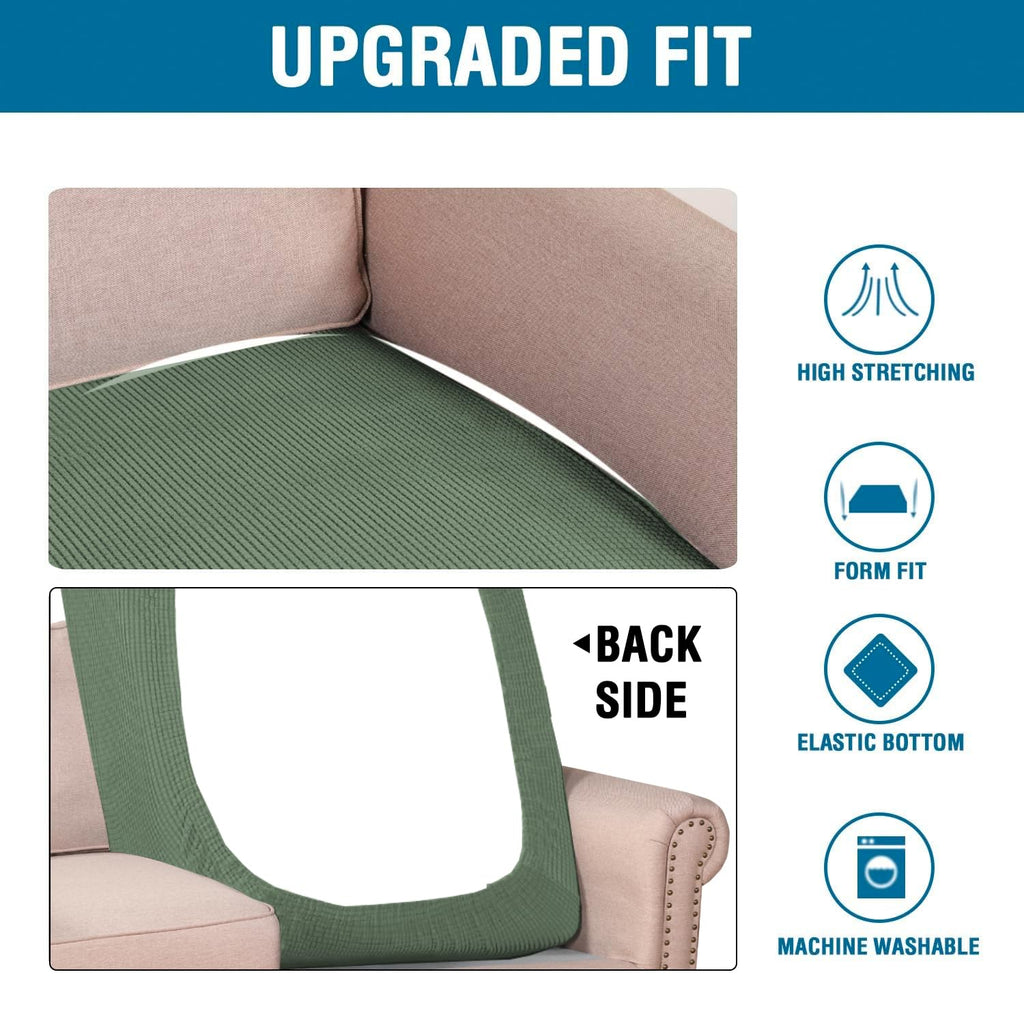 H.VERSAILTEX Super Stretch Individual Chaise Cover Sectional Couch Covers for L Shaped Sofa Both Left/Right Featuring Thick Jacquard Textured Twill Fabric (1 Piece Chaise Cover, Loden Frost)