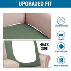 H.VERSAILTEX Super Stretch Individual Chaise Cover Sectional Couch Covers for L Shaped Sofa Both Left/Right Featuring Thick Jacquard Textured Twill Fabric (1 Piece Chaise Cover, Loden Frost)