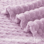 Exclusivo Mezcla Fleece Twin Blanket for Bed, Extra Large Fuzzy Lilac Purple Bed Blankets, Soft Cozy Plush Sofa Throws for All Seasons, 60x80 Inches