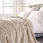 Exclusivo Mezcla Plush Fuzzy Fleece Bed Blanket King Size, Super Soft, Fluffy and Warm Blankets for Couch, Bed, All Season (Camel, 90x104 inches)