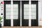 SpaceDresser Black Sheer Curtains 4 Panels Rod Pocket Semi-Sheer Curtain 96 Inches Long Light Filtering Voile Window Drapes for Bedroom Living Room Kitchen, Each 52W x 96L