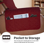 Easy-Going Oversized Recliner Cover Reversible Couch Cover Sofa Cover for Living Room Water Resistant Furniture Protector with Elastic Straps for Pets Kids (Oversized Recliner, Christmas Red/Ivory)