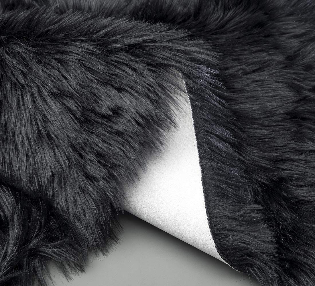 Ciicool Ultra Soft Faux Sheepskin Fur Rug 2x6 Feet Fluffy Rug for Bedroom