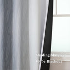 Grey and Greyish White Ombre Blackout Curtains for Bedroom 63 Inch Long