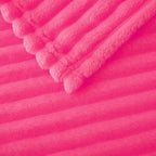 Hot Pink Fleece Throw Blanket 60”×80” for Couch Sofa Bed,Super Soft Cozy Plush Microfiber Flannel Blanket with Stripes Design Lightweight for Adults,Woman,Girls
