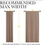 NICETOWN Kids Blackout Curtain Panels - Window Treatment Thermal Insulated Solid Rod Pocket Curtains/Drapes for Bedroom (Set of 2 Panels, 42 by 63 Inch, Cappuccino)