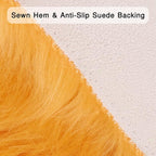 duduta Yellow Faux Sheepskin Rug 2x3 ft, Small Faux Fur Chair Covers