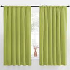 NICETOWN Blackout Curtains for Bedroom, Blackout Curtain Panels, Fresh Green, 1 Pair, 62 by 63-inch, Window Treatment Energy Saving Thermal Insulated Solid Rod Pocket Blackout Drapes/Draperies