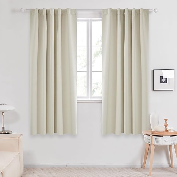 Deconovo Blackout Curtains for Bedroom, Living Room Curtains 63 Inches Long