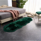EasyJoy Ultra Soft Fluffy Shaggy Area Rug Faux Fur Rug Chair Cover Seat Pad Fuzzy Area Rug for Bedroom Floor Sofa Living Room (2 x 6 ft Sheepskin, Dark Green)