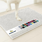Muddy Mat® | Super Water Absorbent Door Mat Indoor, Microfiber Quick Dry Chenille Entryway Rug, Slip Resistant Front Door Mat, Indoor Mats for Entryway, Machine Washable Pet Rug, White 24"x36"