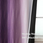 Estelar Textiler Purple and Greyish White Blackout Curtains 96 Inches Long, Full Room Darkening Grommet Curtains for Bedroom, Thermal Insulated Ombre Blackout Drapes for Living Room, 52Wx96L, 2 Panels