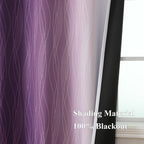 Purple and Greyish White Ombre Blackout Curtains for Bedroom 45 Inches Long
