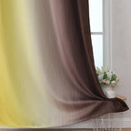 Estelar Textiler Brown and Yellow Blackout Curtains 52Wx84L Inch 2 Panels