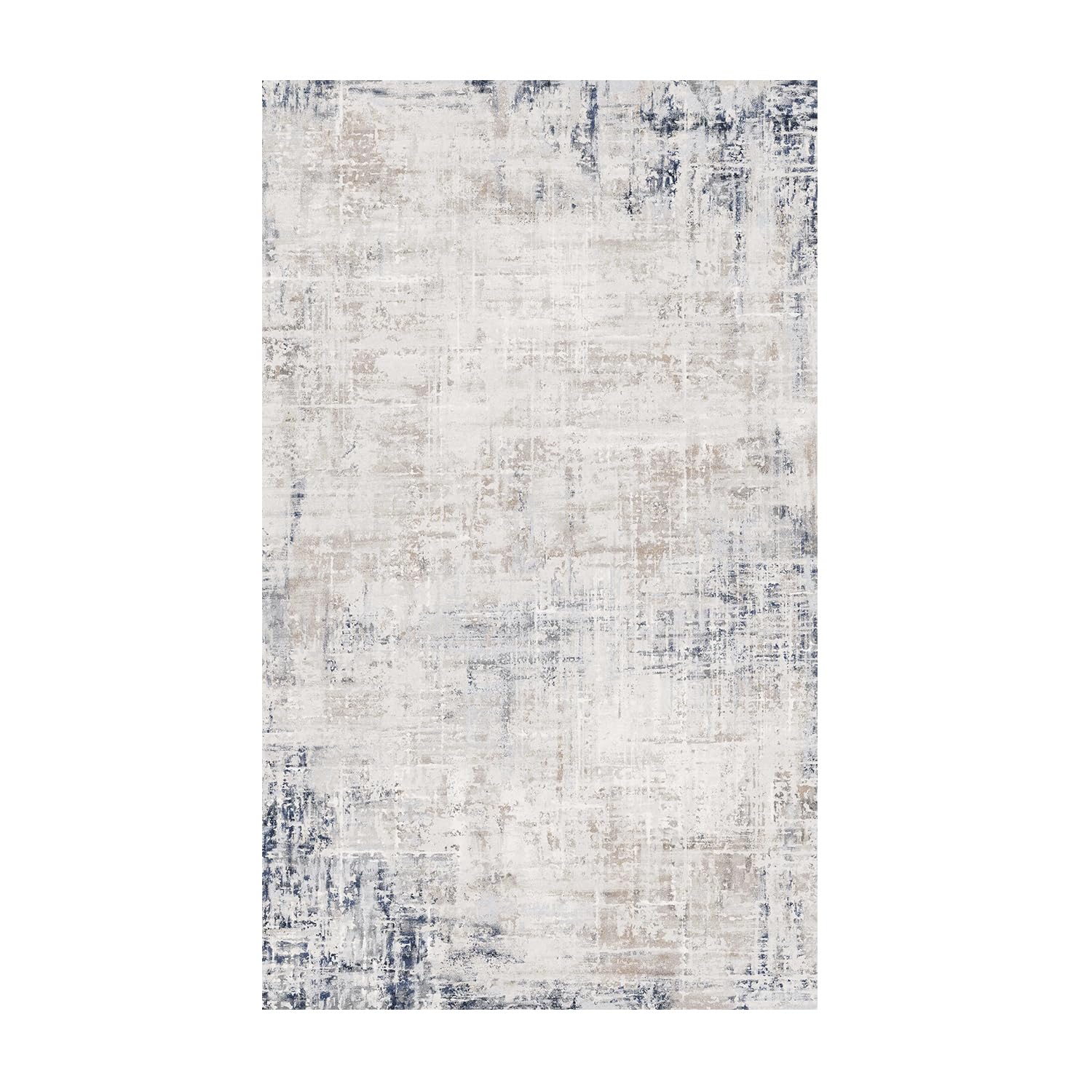 3 x 5 Rug Small Non Slip Area Rug Ultra Soft Machine Washable Low Pile Modern Abstract Area Rugs for Bedroom Living Room Entryway Kitchen Bedside, Blue/Grey