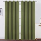 LEMOMO Olive Green Blackout Curtains/52 x 84 Inch Long/Set of 2 Curtain Panels/Thermal Insulated Room Darkening Curtains for Bedroom