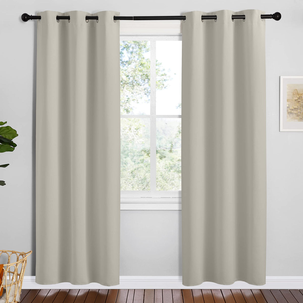 NICETOWN Navy Blackout Curtains for Kid's Room 42" Wide x 78" Long 2 Panels