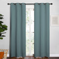 NICETOWN Modern Blackout Curtains Noise Reducing, Thermal Insulated and Privacy Room Darkening Drape Panels for Boy's Guest Room Door Window (Greyish Blue, 2 Panels, W34 x L84 -Inch)