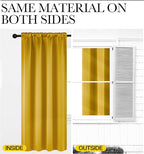 NICETOWN Gold Blackout Cafe Faux Silk Curtains for Small Windows, 42" Wide by 36" Long, 2 Panels, Rod Pocket Privacy Blackout Satin Drapes for Home Decoration