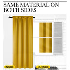 NICETOWN Gold Blackout Cafe Faux Silk Curtains for Small Windows, 42" Wide by 36" Long, 2 Panels, Rod Pocket Privacy Blackout Satin Drapes for Home Decoration